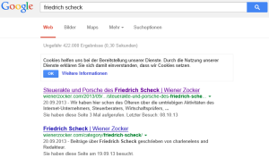 Suchbegriff Friedrich Scheck auf Google