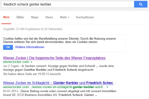 Google Suche nach Friedrich Scheck und Günter Kerbler